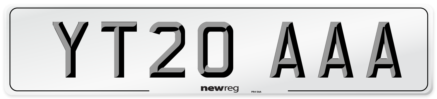 YT20 AAA Number Plate from New Reg